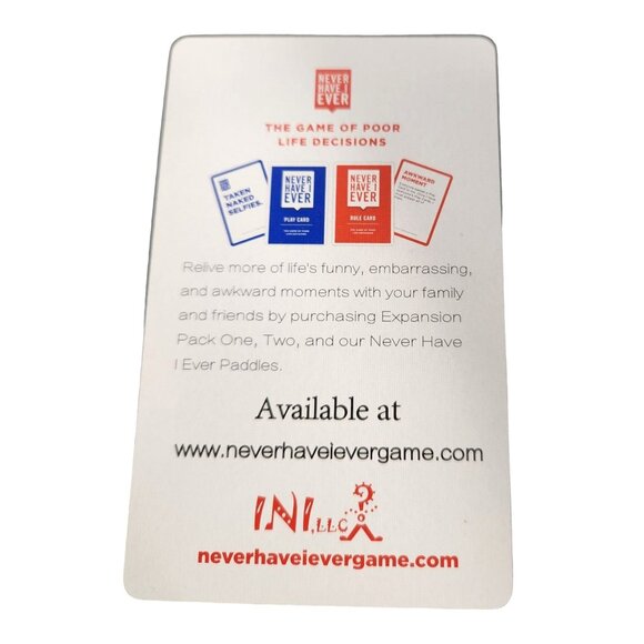 Never Have I Ever Card Game The Game of Poor Life Decisions  age 17+, 4-12 Playe - Picture 8 of 9